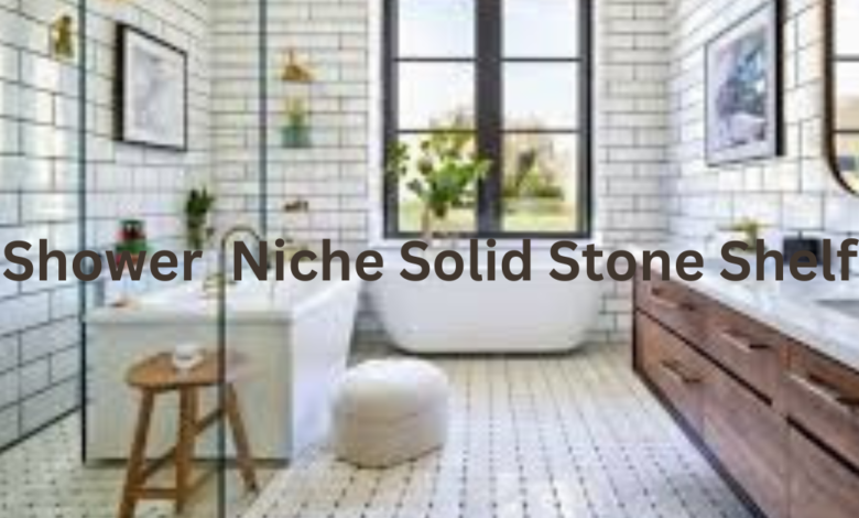 shower niche solid stone shelf